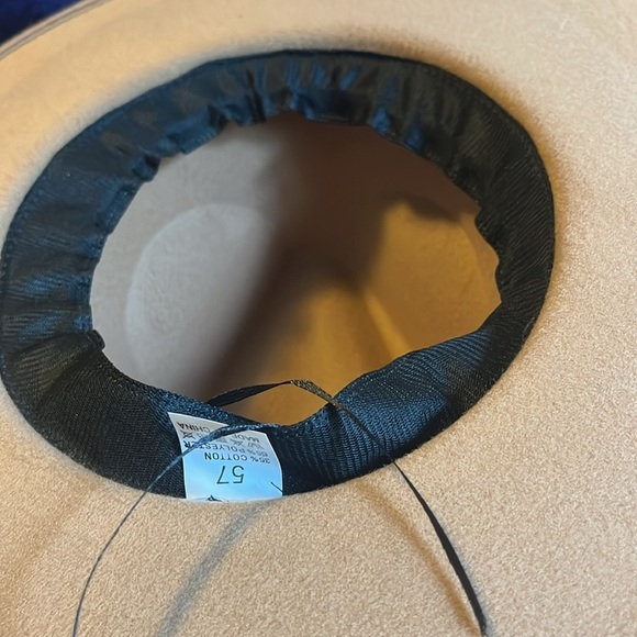 Tan and Brown Wide-Brim Hat with Decorative Band - Picture 3 of 5